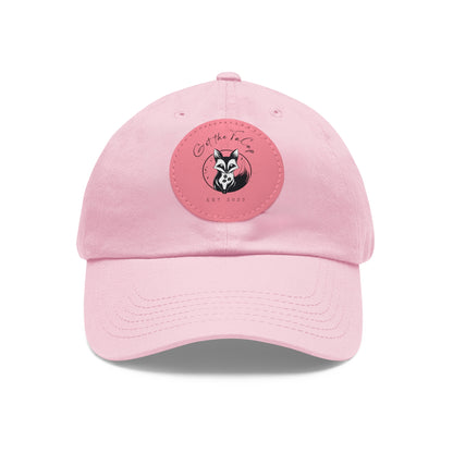 Dad Hat with Leather Patch (Round)